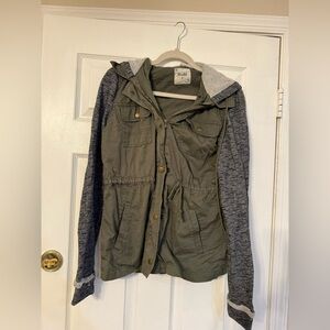 Mudd Olive and Gray Utility Jacket